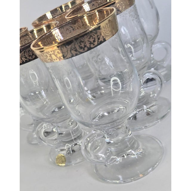 Metal Vintage Gold Embossed Irish Coffee Mugs- Set of Eight For Sale - Image 7 of 16