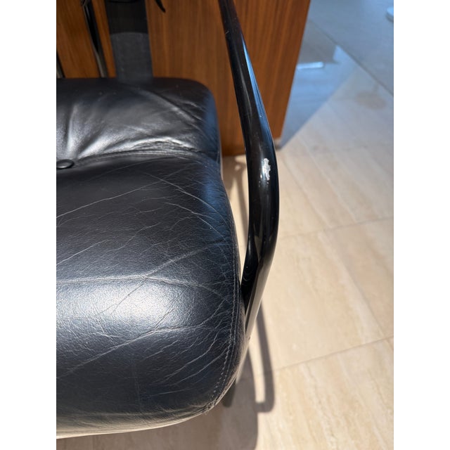 Set of 6 I4 Mariani Tucroma Chairs in Black Leather by Guido Faleschini For Sale - Image 12 of 15