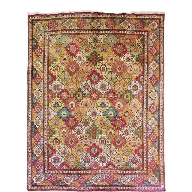 1950s Hand Knotted Vintage Persian Rug-10′ × 13′ For Sale