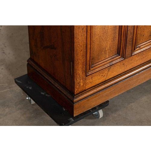 Large Antique English Oak Glazed Bookcase Cabinet, 1880 For Sale - Image 15 of 18