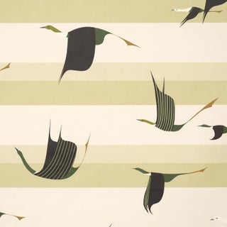 Schumacher x Peg Noriss Flying West Wallpaper In Green For Sale