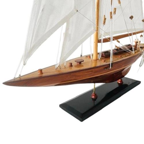 1990s Vintage Endeavour Sailboat Model in Wood For Sale - Image 5 of 12