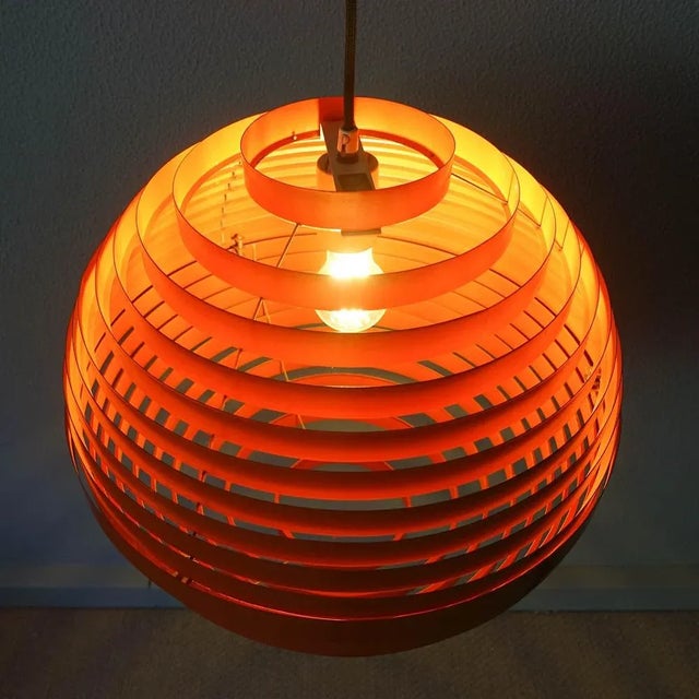 Orange Dynamic Model Pendant Lamp by Wilhelm Vest for Vest Leuchten, 1969 For Sale - Image 8 of 17