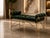Vintage Hollywood Regency-Style Emerald Green Velvet and Gold-Tone Metal Bench For Sale - Image 4 of 7