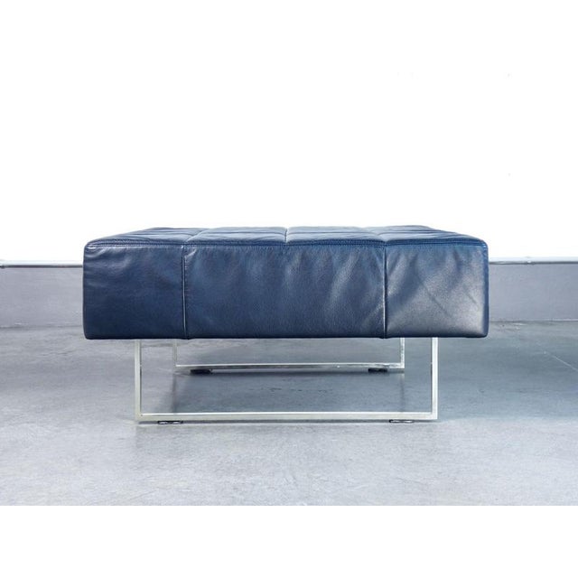 Ottoman in Black Leather and Metal from Poltrona Frau, 1990s For Sale - Image 14 of 16