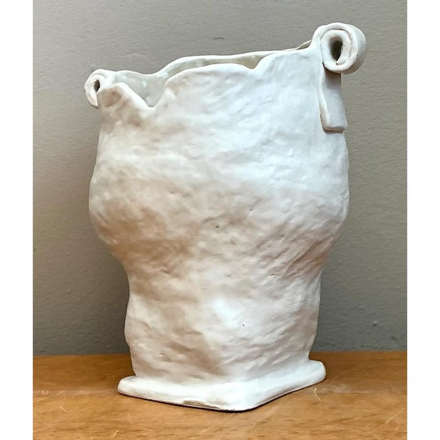 Ceramic Vintage Handcrafted Ceramic Vase For Sale - Image 7 of 12
