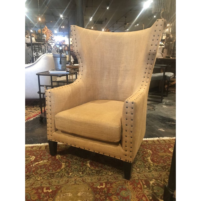 Noir Bernie Wingback Chair Chairish