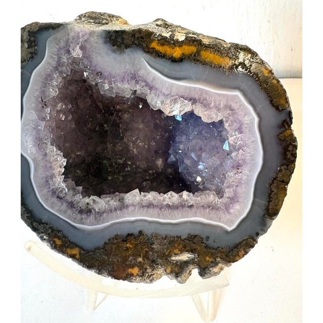 Vintage Amethyst Geode With Mid Century Lucite Stand For Sale In Dallas - Image 6 of 8