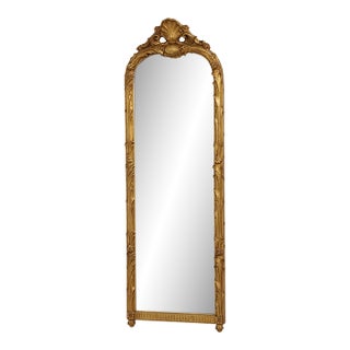 Friedman Brothers Chippendale Gilt Frame Arch Top Tall Wall Mirror For Sale