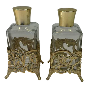 Vintage Hollywood Regency Perfume Jars - a Pair