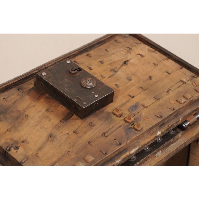 Gothic 18th Century Iron Clad Wood Strong box, Spain For Sale - Image 3 of 12
