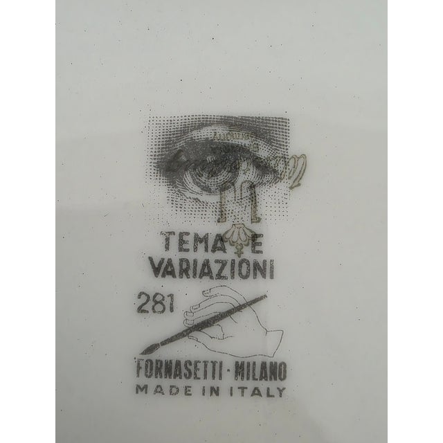 Mid-Century Modern Mid-Century Tema E Variazioni Fornasetti #218 Plate For Sale - Image 3 of 10