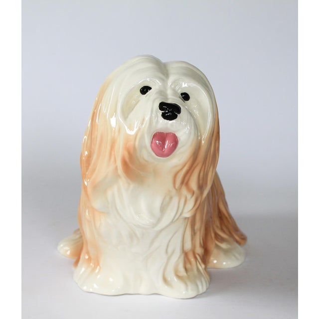 Figurative Vintage Ceramic Lhasa Apso Dog Figure For Sale - Image 3 of 10