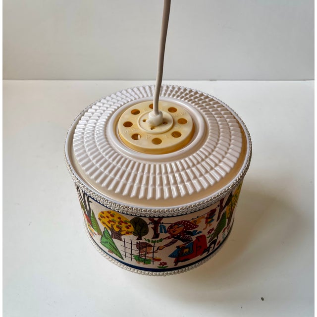 Vintage Children's Room Pendant Light with Hansel and Gretel Fabric Shade, 1970s For Sale - Image 9 of 11