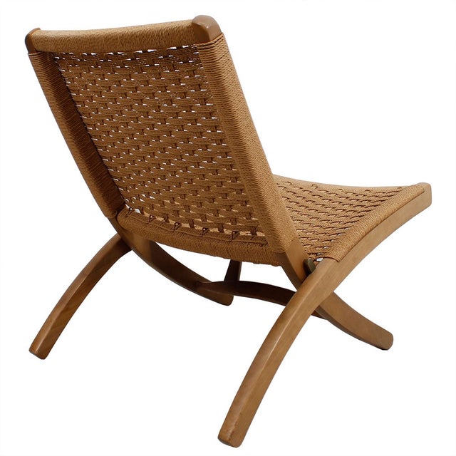Hans Wegner Style Danish Cord Folding Chairs S/2 Chairish