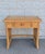 Boho Chic Vintage Wicker Vanity Set With Arched Mirror and Matching Stool For Sale - Image 3 of 12