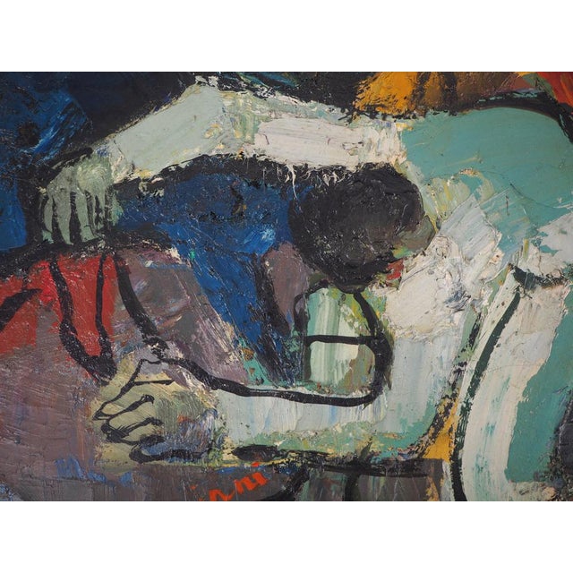 Pierre Ambrogiani, The Arrival of the Bull, Signed Oil on Canvas For Sale - Image 14 of 18