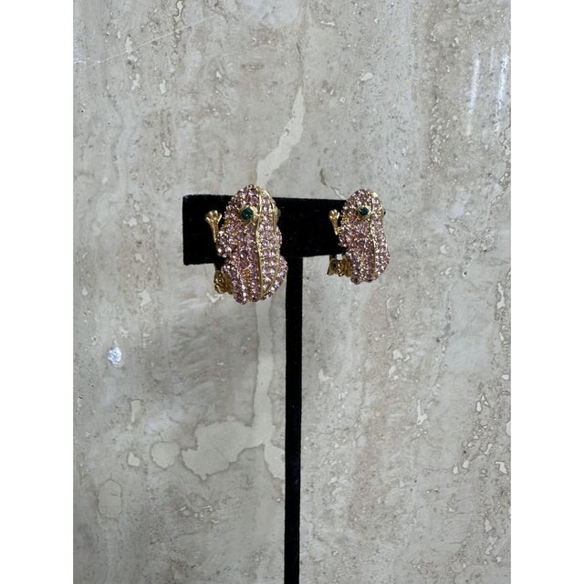 Metal Vintage Boho PJM Frog Earrings For Sale - Image 7 of 12