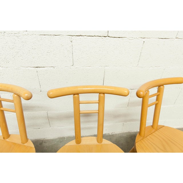 Minimalist Chairs in Light Wood, Italy, 1980s, Set of 3 For Sale - Image 17 of 18