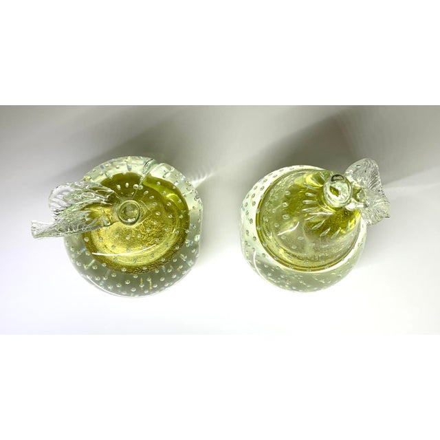 Modern Large Barbini Murano Glass Pear & Peach Paperweights or Bookends For Sale - Image 3 of 4