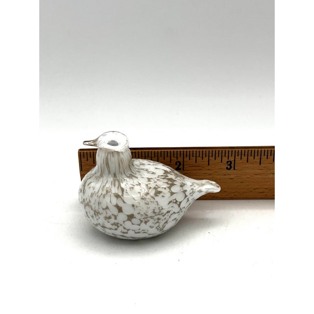 Glass 1980s Oiva Toikka Art Glass Willow Grouse Toikka Nuutajarvi Finland White & Gary For Sale - Image 7 of 7