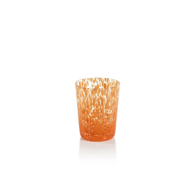 Transitional Willa Speckled Glass Tumblers - Orange, Set of 6 For Sale - Image 3 of 4