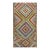 1930s Antique Multicolor Diamond Turkish Village Kilim Runner Flatweave Wool Rug For Sale