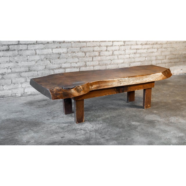 Wood Vintage Primitive Live Edge Bench Rustic For Sale - Image 7 of 18
