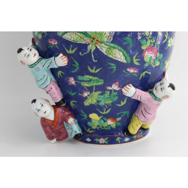 Asian Antique Gorgeous Chinese Porcelain Fertility Vase, Large 14", Early 20th Century For Sale - Image 3 of 13