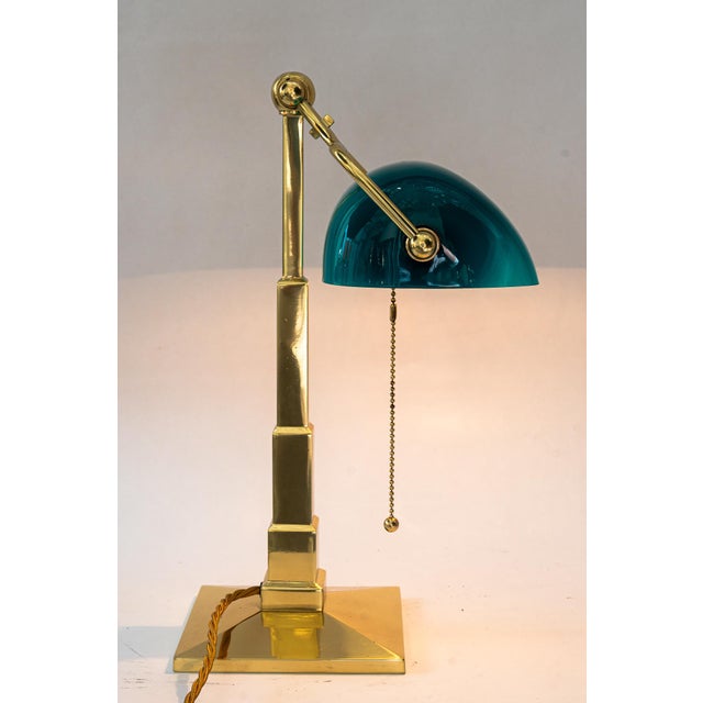 Art Deco Banker Lamp with Glass Shade, Vienna, Austria, 1920s For Sale - Image 16 of 18