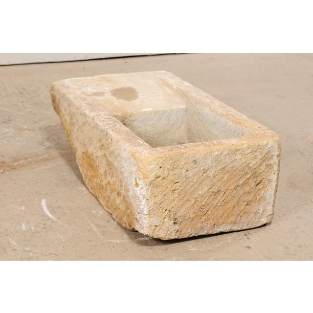 19th Century 19th Century Carved Stone Sink with Drainboard For Sale - Image 5 of 11