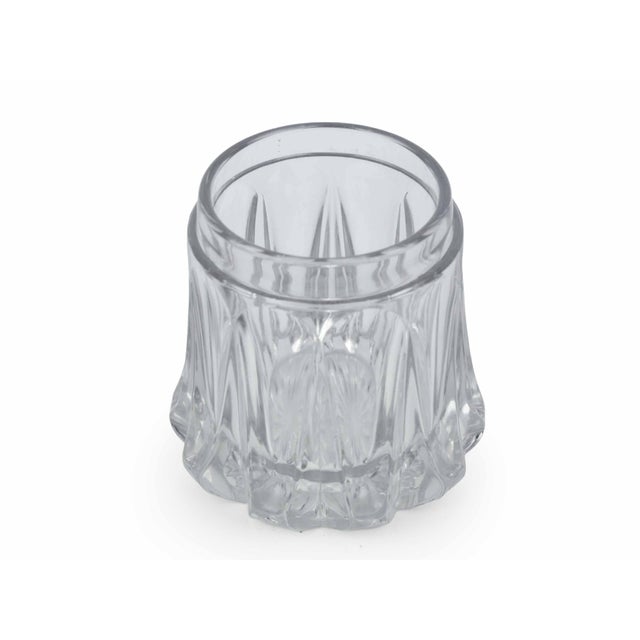 Antique Art Nouveau Pressed Glass Apothecary Style Humidor Jar With Embossed Silver Plate Rose Lid For Sale - Image 4 of 7