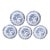 Antique English Wood & Sons "Yuan" Blue & White Transferware Dinner Plates, Set of 5 For Sale