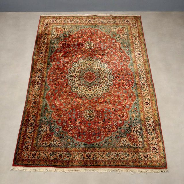 Vintage Indian Kerman Rug For Sale - Image 3 of 9