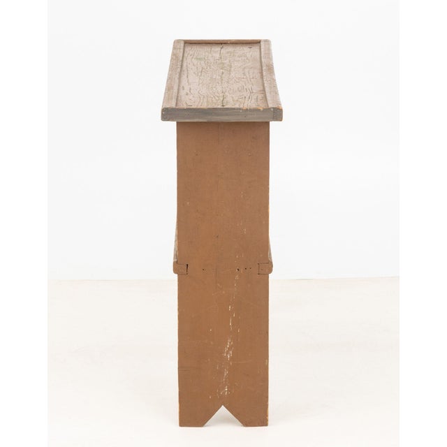 Wood American Brown Painted Two-Tier Console Table For Sale - Image 7 of 7