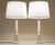 An impressive and visually stunning matched pair of Neoclassic Hollywood Regency Modern Column form fine Porcelain & Brass...