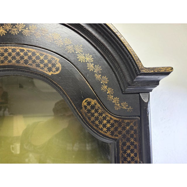 Black Vintage Hand Painted Chinoiserie Wall Cabinet by Chapman For Sale - Image 8 of 12
