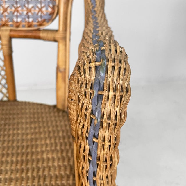 Art Nouveau Italian Chairs with Armrest in Rattan, 1900s, Set of 2 For Sale - Image 9 of 18
