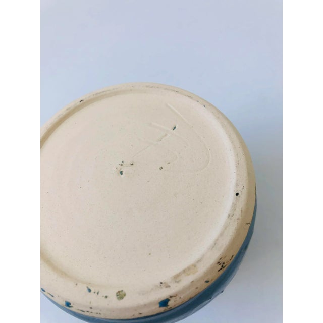 Blue Pottery Honey Jar For Sale - Image 8 of 9