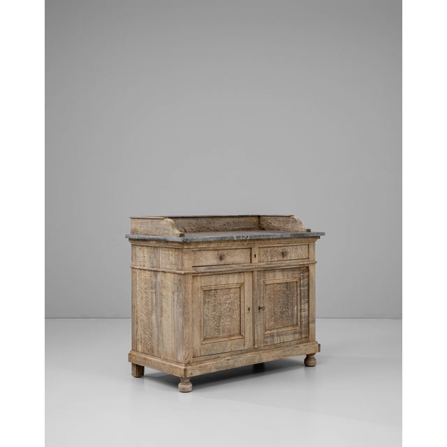 19th Century French Oak Buffet With Marble Top For Sale - Image 4 of 18