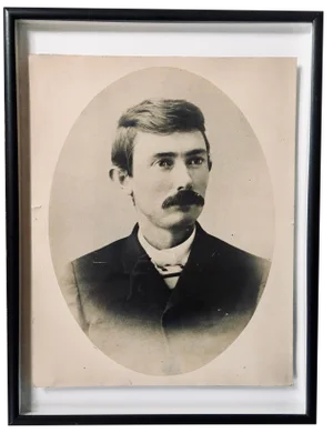 Early 1900s Portrait of a Gentleman With Striped Cravat