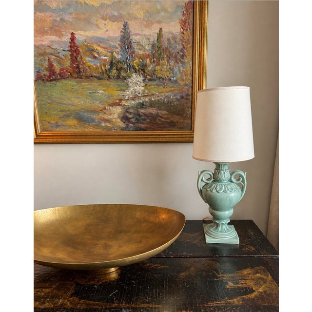 1930s Japanese Dimiuitive Celadon Glaze Japanese Urn Shaped Lamp For Sale - Image 14 of 14