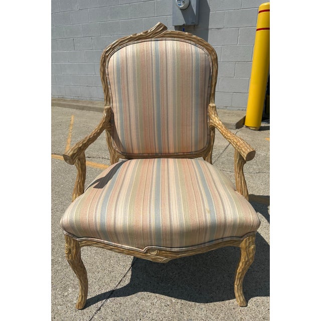 Vintage Carved Faux Tree Branch Arm Chair Attributed to A. Rudin For Sale In Detroit - Image 6 of 9