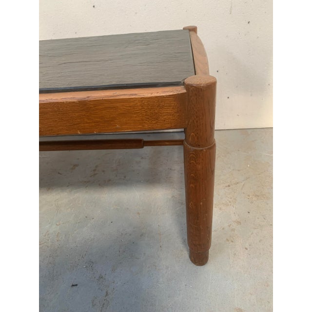 20th Century Oak Coffee Table with Slate Top For Sale - Image 7 of 9