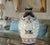 17+ In. Tall Chinese Jug Vase Stylized Blue Songbird, Fruit & Leaf Pattern For Sale In New York - Image 6 of 18
