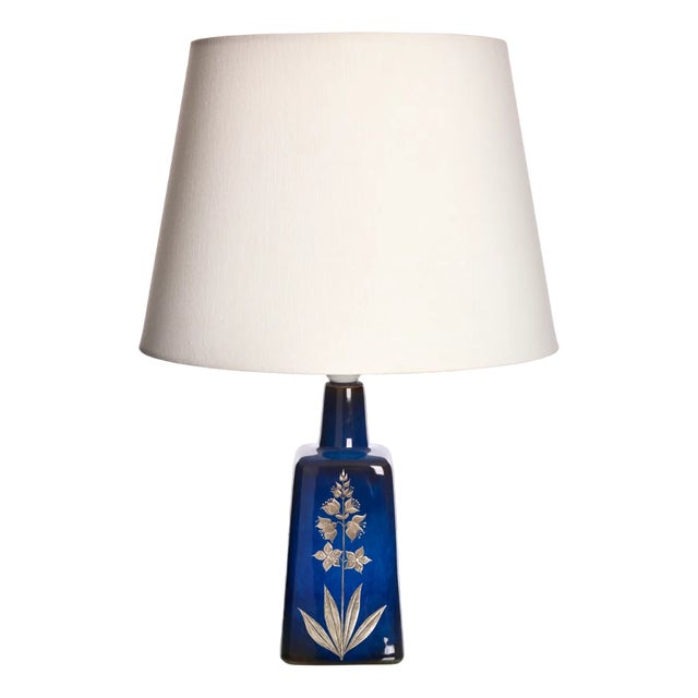 Table Lamp in Glazed Stoneware with Silver Inlay by Sven Jonson for Gustavsberg, 1960 For Sale