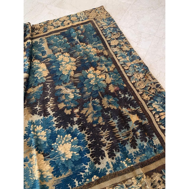 Textile Antique 17th Century Flemish Verdure Vertical Landscape Tapestry For Sale - Image 7 of 12