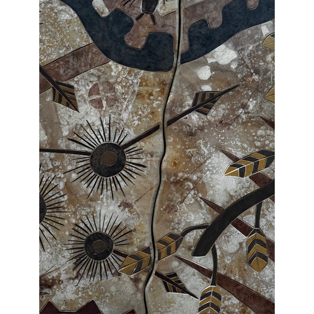R. Earnhart 1993 “Smokey Moon Shelter” Monumental Southwestern Triptych Wall Sculpture For Sale In New York - Image 6 of 8