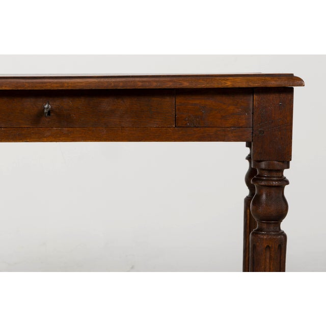 Late 19th Century French Louis XVI Style Oak Writing Table For Sale - Image 9 of 17