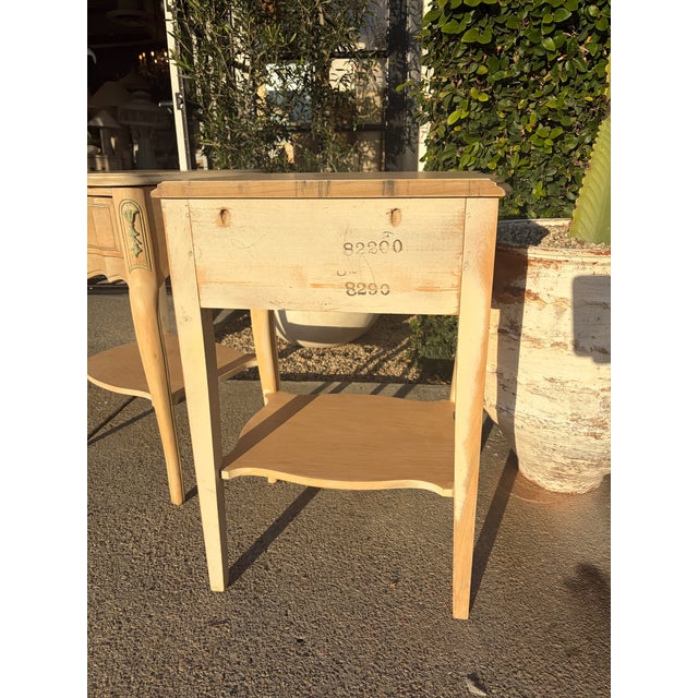 Pair of Vintage French Style Nightstands With Drawer and Lower Shelf For Sale - Image 10 of 15